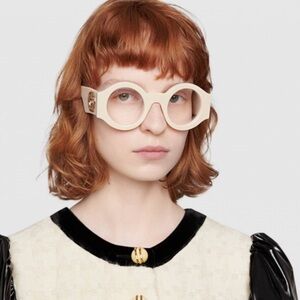 Gucci GG0629S-002 Women's Round Sunglasses - Ivory